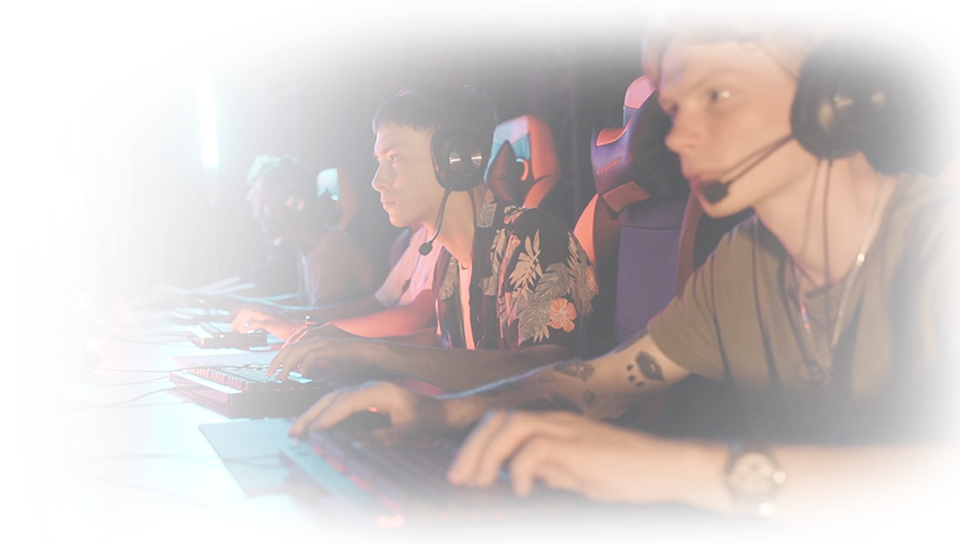 Human hand holding a gamepad during videogame session